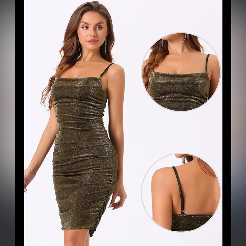 Twenty one Glitter Dress size large Spaghetti Strap Bodycon Cocktail Mini Dress